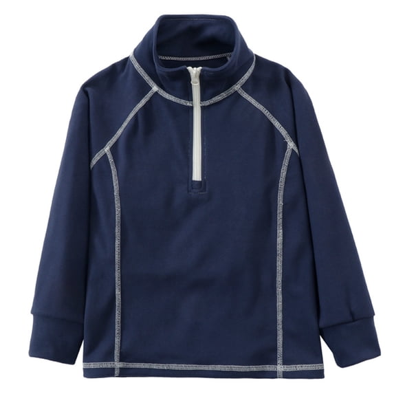 gcong Kids Half-Zip Sweatshirt Lightweight Sweatshirt with Stand-Up Collar Soft Pullover for Boys and Girls Active Wear for School Outdoor Play Winter Warmth Navy