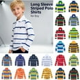 thumbnail image 1 of gcong Kids School Uniform Polo Shirts for Boys Striped Long Sleeve Performance Golf T Shirts Active Pullover Tops Clothes, 1 of 5