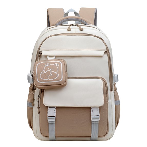gcong Lightweight Ergonomic School Bookbag For Teens With Comfortable Shoulder Straps Everyday Use Khaki