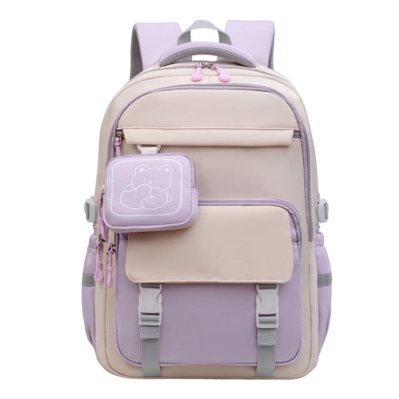 gcong Lightweight Ergonomic School Bookbag For Teens With Comfortable Shoulder Straps Everyday Use Light Purple