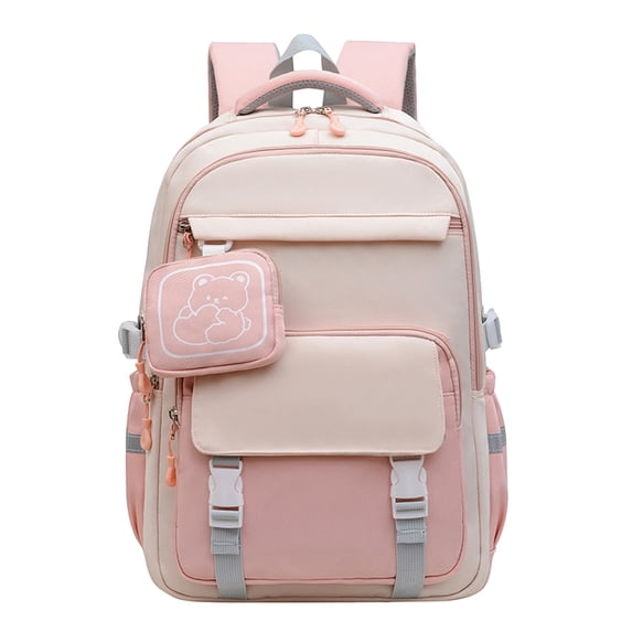 gcong Lightweight Ergonomic School Bookbag For Teens With Comfortable Shoulder Straps Everyday Use Pink