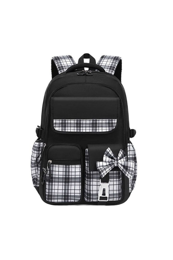 Lightweight School Backpack For In Elementary And Middle Grades With Large Capacity And Ergonomic Spine Support Design White