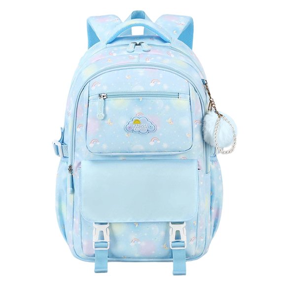 gcong Lightweight School Backpack With Comfortable Straps For Daily Use And Travel Light Blue