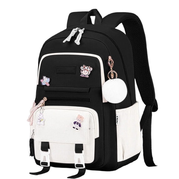 gcong Lightweight School Backpack With Cute Animal Print And Comfortable Straps For Daily Use Black