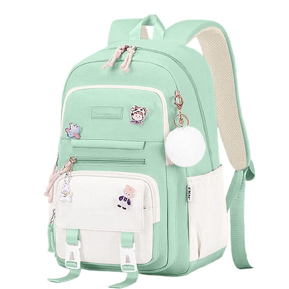 gcong Lightweight School Backpack With Cute Animal Print And Comfortable Straps For Daily Use Light Green