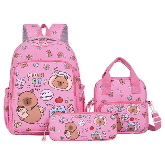 gcong Lightweight School Bookbag For Elementary Adjustable Straps Cute Backpack Red