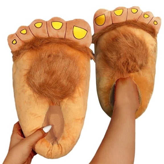 gcong Novelty Big Toe Cartoon Fuzzy Slippers, Non Funny Slipper, Warm Soft Home Slippers Indoor Outdoor Winter for Women Men