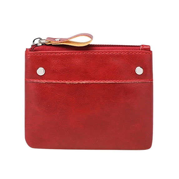 gcong Slim Minimalist Zipper Purse for Women Men Compact Card Holder Wallet with Key Ring Organizer