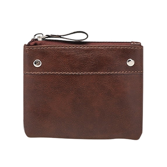 gcong Slim Minimalist Zipper Purse for Women Men Compact Card Holder Wallet with Key Ring Organizer