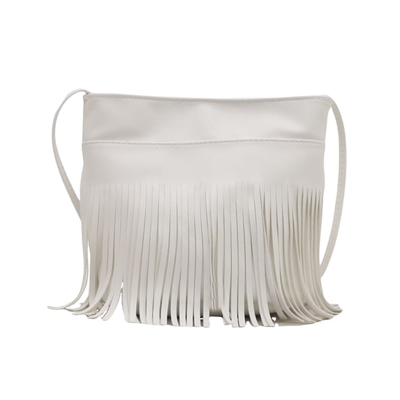 gcong Stylish Fringe Messenger Crossbody Bag with Tassel for Women's Casual Daily Use