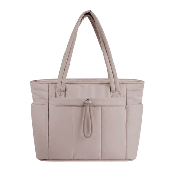 gcong Stylish Quilted Designer Tote Bag For Laptop Travel And Daily Use Spacious Carryall Purse With Secure Zipper Closure Shoulder Handbag
