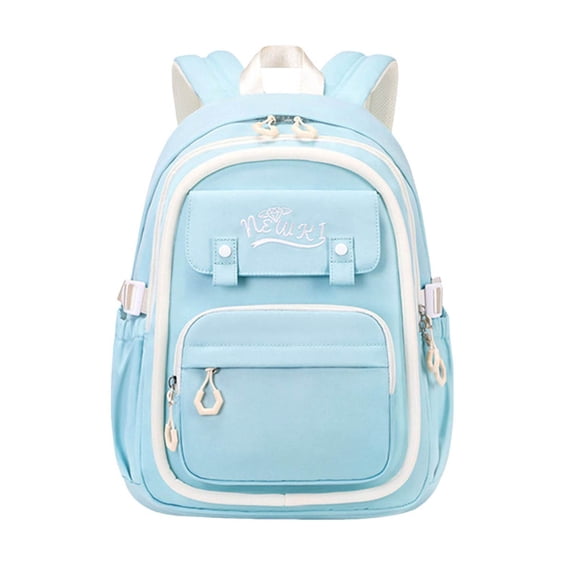 gcong Stylish School Backpack Lightweight Large Capacity Bookbag With Multiple Compartments For Everyday Use Light Blue