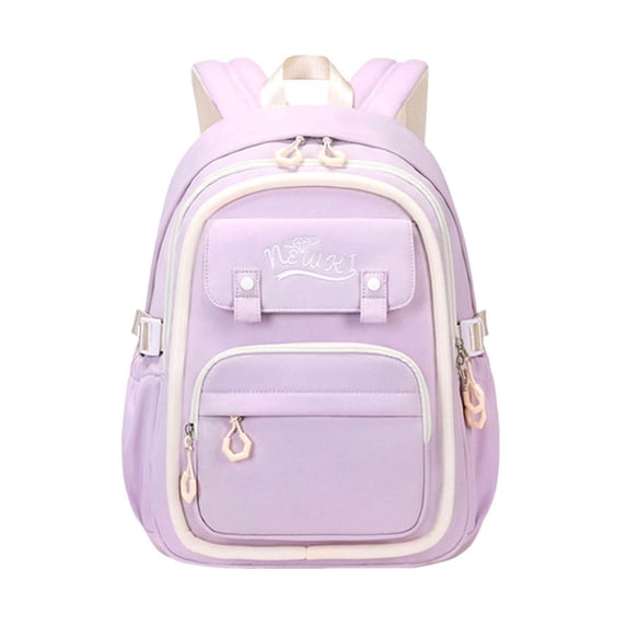 gcong Stylish School Backpack Lightweight Large Capacity Bookbag With Multiple Compartments For Everyday Use Light Purple