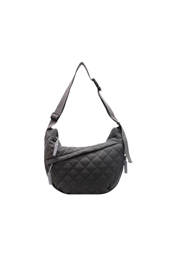 Stylish Winter Quilted Messenger Bag Casual Tote With Puffy Padding For Daily Crossbody Shoulder Purse