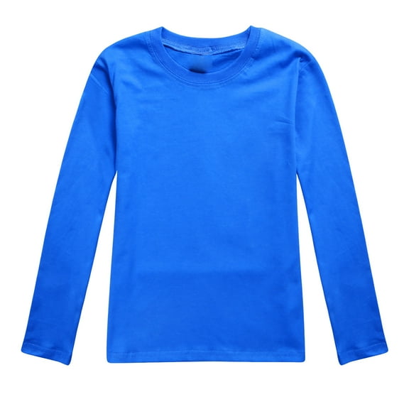 gcong Teen Girl Shirts, Girls Long Sleeve T Shirt Solid Print Autumn Top Tee Shirt Comfortable Casual Daily Wear