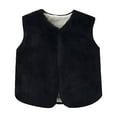thumbnail image 1 of gcong Toddler -Fur Vest Jacket Solid Winter Stylish Thick Warm Waistcoat Sleeveless Outwear for Boy and Girl Black, 1 of 3