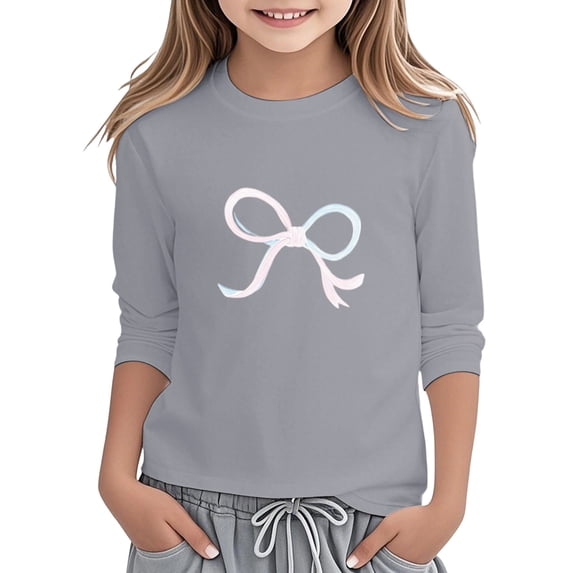 gcong Toddler Girl Tops Fall Short Sleeve T-Shirts Round Neck, Girls' Tees Girls 14-16 Clothes