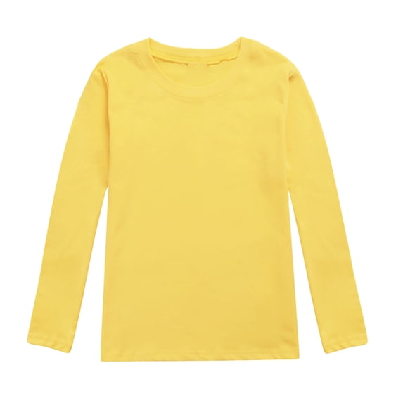 gcong Toddler Tshirts Girls 4T-5T, Girls Long Sleeve T Shirt Solid Print Autumn Top Tee Shirt Comfortable Casual Daily Wear