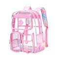 thumbnail image 1 of gcong Transparent Large Capacity School Backpack For Teen Elementary And Middle Lightweight Daily Use Light Pink, 1 of 7