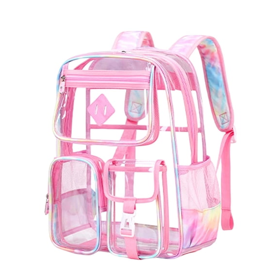 gcong Transparent Large Capacity School Backpack For Teen Elementary And Middle Lightweight Daily Use Light Pink