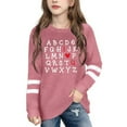thumbnail image 1 of gcong Valentines Gifts for Kids Classroom, Girls Valentines Day Shirts Heart Graphic Long Sleeve Striped Tee Tops, 1 of 4