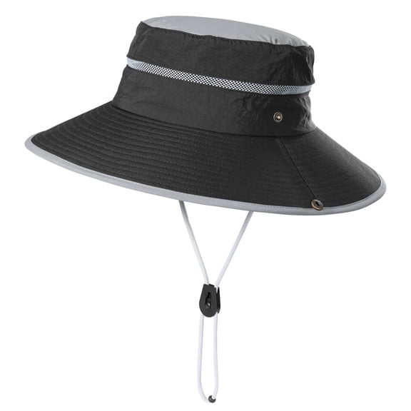 gcong Wide Brim Sun Hat, Men Womens UPF 50+ Packable Snap Up Bucket Hat for Fishing Beach Hiking