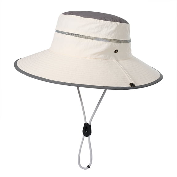 gcong Wide Brim Sun Hat, Men Womens UPF 50+ Packable Snap Up Bucket Hat for Fishing Beach Hiking