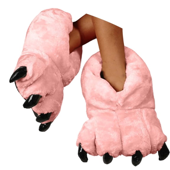 gcong Women Plush Animal PAW Slippers Funny Novelty Cute claw Slippers Cozy Furry Warm Memory Foam Slippers Gifts for Halloween Christmas Winter