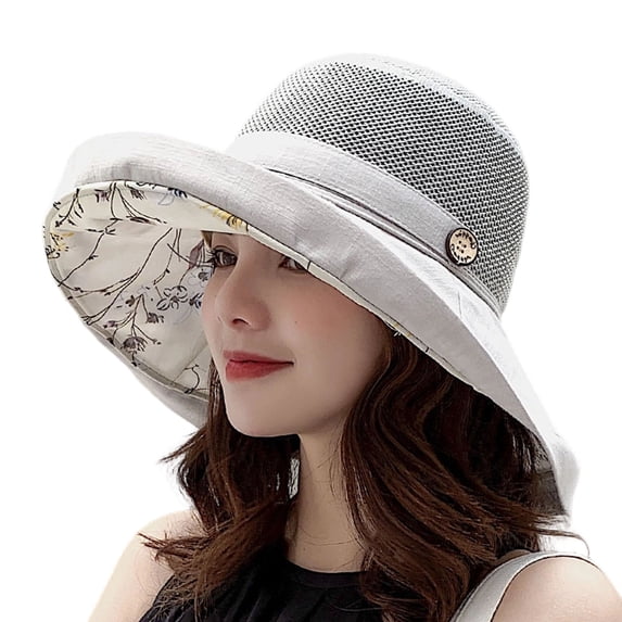 gcong Women Sun Hats Summer Beach UV Protection Bucket UPF Packable Wide Brim Chin Strap