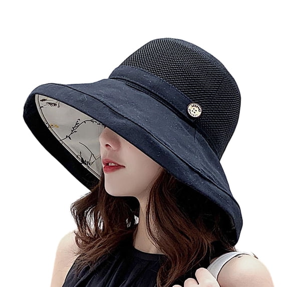 gcong Women Sun Hats Summer Beach UV Protection Bucket UPF Packable Wide Brim Chin Strap