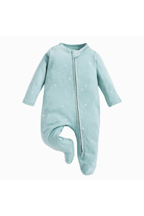 Baby Clothes Boy Winter Baby Sleepers for Boy or Girl Sleep and Play Footed Baby Pajamas Newborn 0 3 6 9 12 18 24 Months (Light Blue,0-3 Months)