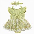 thumbnail image 1 of gdxvjhbj Baby Girl Romper Dress Summer Newborn Baby Girl Summer Clothes Short Sleeve Romper Shorts Jumpsuit Infant Outfit 0 3 6 9 12 18 24 Months (Green,9-12 Months), 1 of 4