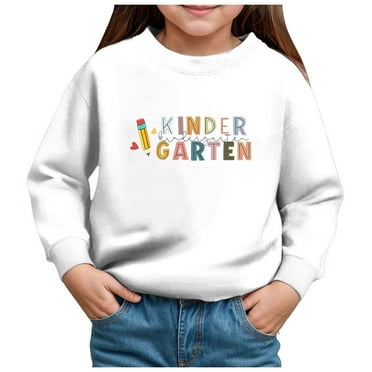gdxvjhbj Cute Sweatshirts Girl's Cute Graphic Crew Neck Sweatshirt Long Sleeve Pullover Tops T Shirt (White,3Y)