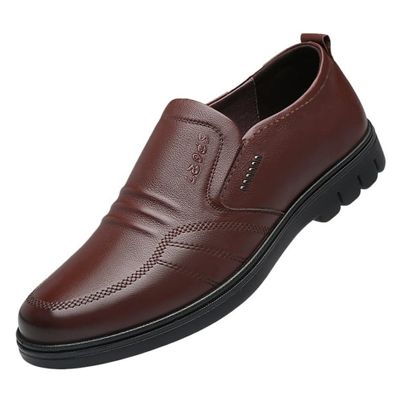gdxvjhbj Dress Shoes for Men Men Fashion Comfort Classic Slip On Loafers Oxford Dress Shoes (Brown,7.5)