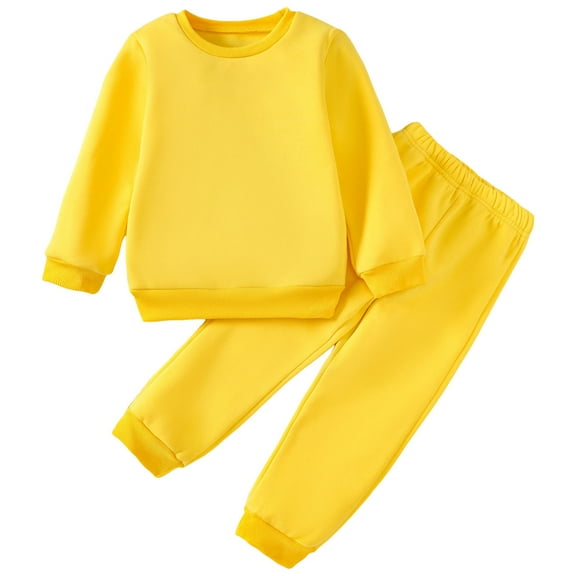 gdxvjhbj Kids Clothing Toddler Boy Clothes Long Sleeve Hoodie Sweatsuits 2Pcs Boys Fall Winter Outfits Set (Yellow,7-8 Years)