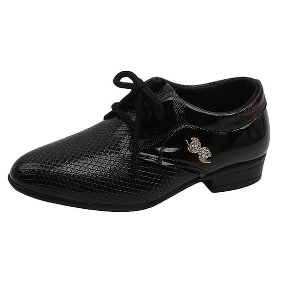 gdxvjhbj Kids Dress Shoes Boys Wide Toddler Boys Girls Dress Shoes Comfort Oxford Shoes Wedding Dress Shoes (Black,12.5)