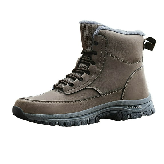 gdxvjhbj Mens Snow Boots Wide Winter Hike Footwear Barefoot Boots,Warm Zero Drop Snow Boot Slip On Barefoot Boots Men Wide Waterproof Hiking Boots (Brown,11)