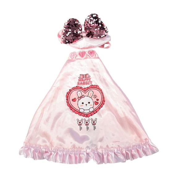 geerera 1 Set Valentine's Day Pink Porch Goose Outfit with Hat 23 Inch Cement Goose Clothes for Holiday Garden Yard Decor