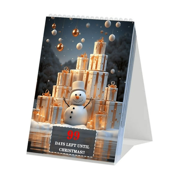 geerera 100 Day Christmas Countdown Calendar 2025, Tear-Off Daily Countdown Centerpiece, Festive Tabletop Display, for Living Room, Office Desk, Home Study