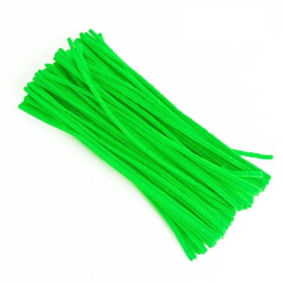 geerera 100pcs Bright Green Pipe Cleaners, 12" Chenille Stems for DIY Art Decorations Creative Craft