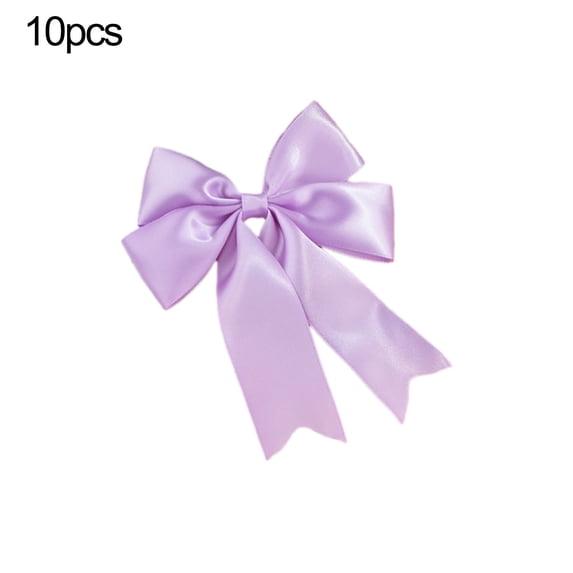 geerera 10pcs Satin Ribbon Bows, 5" Pre-tied Handcrafted Bow for Craft Sewing Scrapbooking Wedding and Gift Wrapping