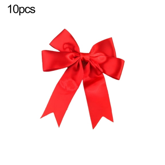 geerera 10pcs Satin Ribbon Bows, 5" Pre-tied Handcrafted Bow for Craft Sewing Scrapbooking Wedding and Gift Wrapping