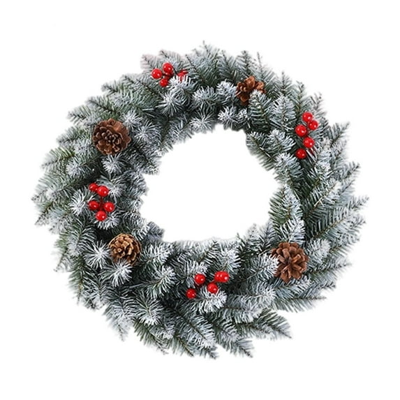 geerera 11.8 Inch Artificial Christmas Wreath, Red Berries and Pinecones Decor, Winter Holiday Door Wreath, for Indoor Outdoor Use, Xmas Home Decor, Festive Entryways