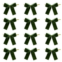 geerera 12-Piece Velvet Christmas Bows, Tree and Wreath Bow Decorations, Festive Ribbon Accents, for Gift Wrapping, Mantle Displays, Holiday Crafts