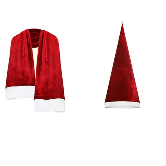 geerera 12Ft Skeleton Christmas Outfits, Scarf & Santa Hat with Drawstring, for Outdoor Halloween Christmas Decor, Giant Skeleton Accessories