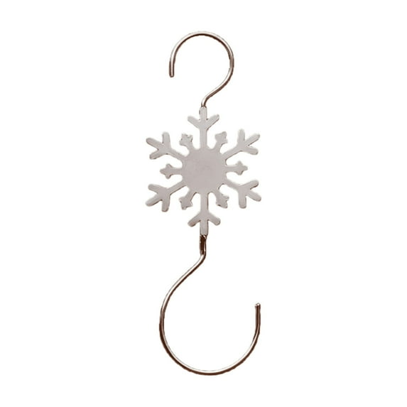 geerera 12Pcs Snowflake Ornament Hook Hangers, Christmas Tree Ornament S-Hook, Metal Wire S Hooks
