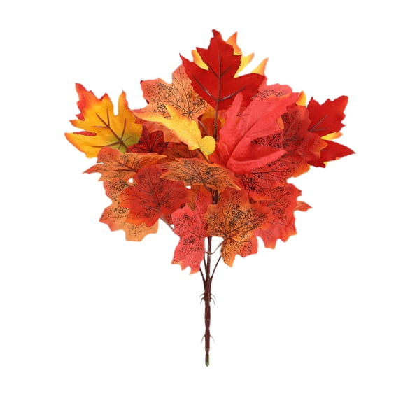 geerera 16" Artificial Maple Leaf Branch, Simulated Maple Leaves Stems,Fake Maple Shrubs for Home Kitchen Farmhouse Thanksgiving Table Centerpiece Fireplace Halloween Decoration