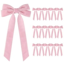 geerera 16pcs Velvet Christmas Bows for Christmas Tree Wreath Gift Wrap Crafts Wedding Party 4"x8" Ribbon Bow for Snack Bags Baking Candy Bags Home Decoration