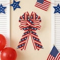 thumbnail image 1 of geerera 17.7" Patriotic Star & Stripe Wreath Bow, Red White Blue American Flag Ribbon Bow, 4th of July Independence Day Door & Fence Decor, 1 of 6