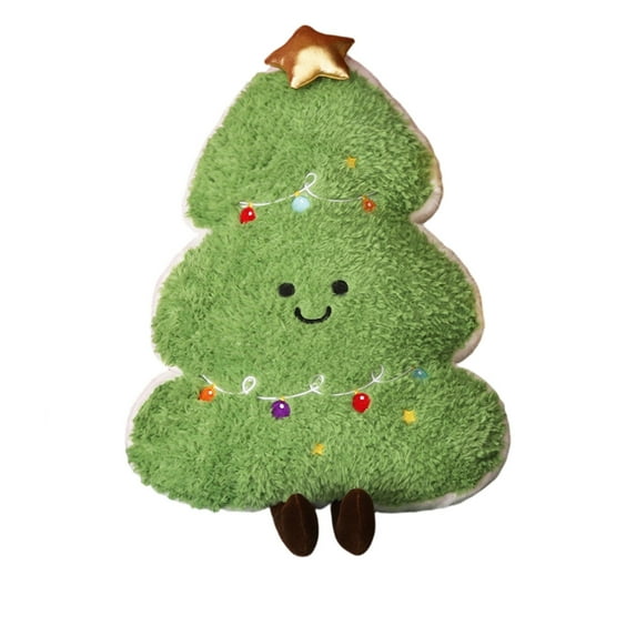 geerera 18" Christmas Tree Pillow, Plush Tree Shape Throw Pillow, Soft Stuffed Decor, for Sofa, Room Christmas Party Decor